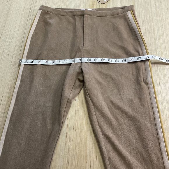 Wild Honey Taupe Jeggings Pants Size Large Zipper Leg Stripe Accent New - Picture 4 of 10